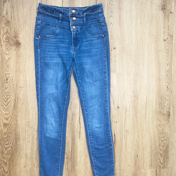Refuge High Rise Button Skinny Jeans - Picture 2 of 6